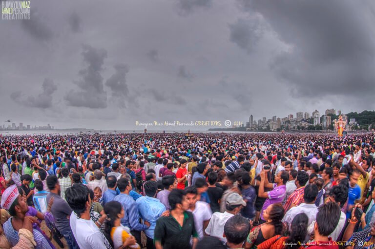 Ganesh idols being prepared for the festival and the grand visarjan immersions in Mumbai, captured by Humayunn Peerzaada.