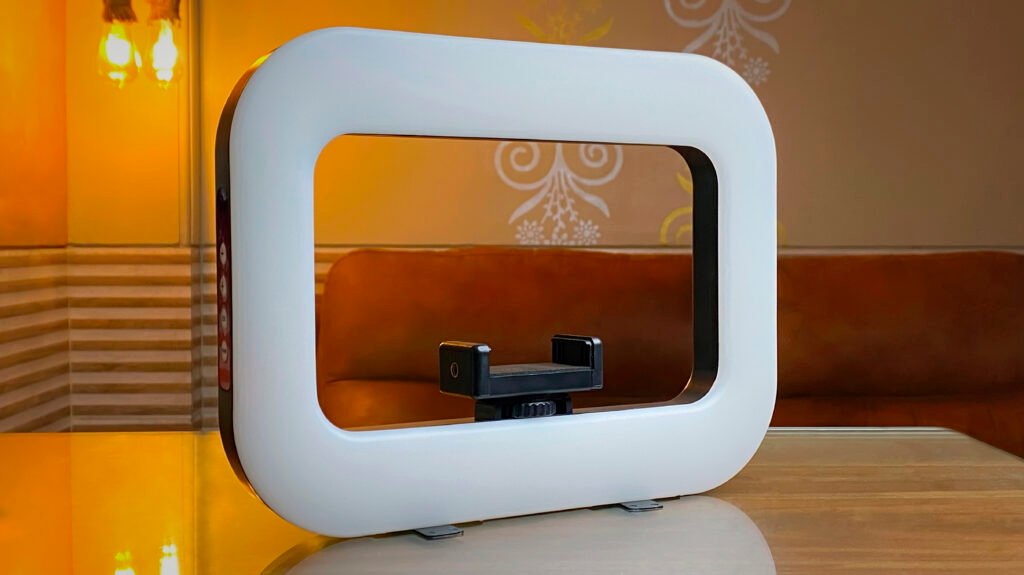 Humayunn Peerzaada’s creator setup featuring a modern LED ring light frame — essential lighting tool for content creators, vlogs, and cinematic shoots.